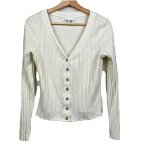 Shyanne‎ Women’s Button Down Long Sleeve Shirt Large Cream Country Bella Swan